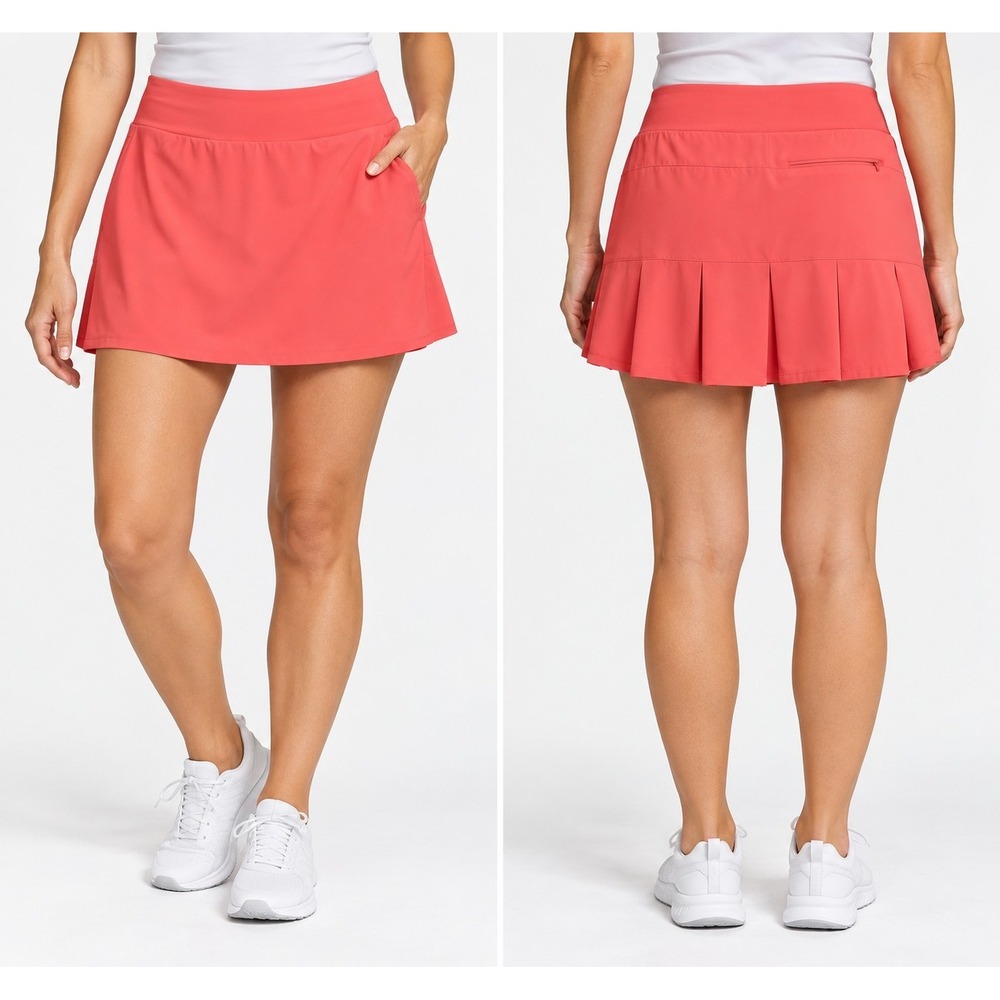 Nike Women's Flex Golf Skort Salmon Dri-Fit Pleated Size M